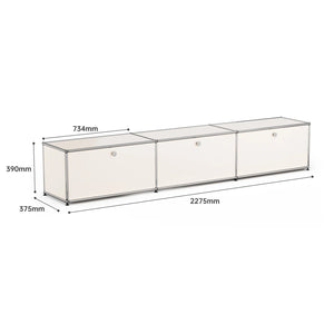 Storage Cabinet Sideboard Haller Cabinet Storage Shelf Modular Furniture Stainless Steel Metal Board Living Room Cabinet-No Keys