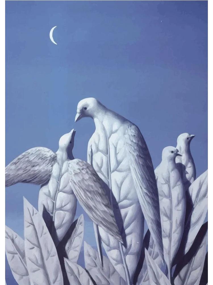 Surrealism Rene Magritte Classic Artwork Reproduction Posters and Print Canvas Painting Wall Art Picture for Living Room Cuadros