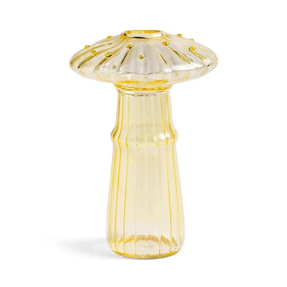 Transparent Jelly Color Mushroom Glass Vase Aromatherapy Bottle Home Small Vase Hydroponic Flower Pot Simple Table Decoration