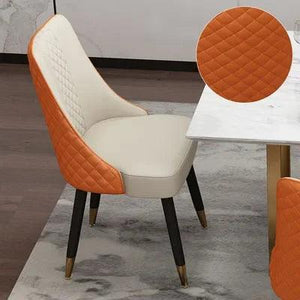 Unique Lounge Dining Chair Nordic Light Luxury Household Solid Leather Hotel Dining Table Chair Leisure Silla Italian Furniture