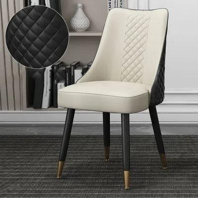 Unique Lounge Dining Chair Nordic Light Luxury Household Solid Leather Hotel Dining Table Chair Leisure Silla Italian Furniture