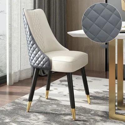 Unique Lounge Dining Chair Nordic Light Luxury Household Solid Leather Hotel Dining Table Chair Leisure Silla Italian Furniture