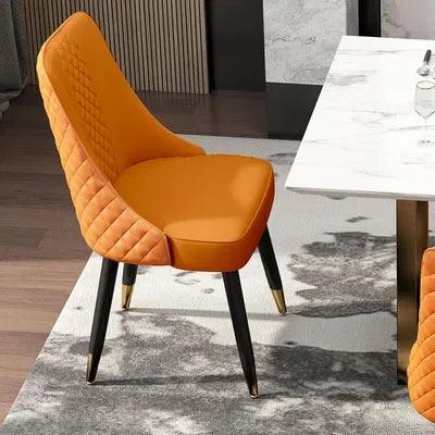 Unique Lounge Dining Chair Nordic Light Luxury Household Solid Leather Hotel Dining Table Chair Leisure Silla Italian Furniture