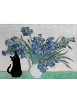 Van Gogh Famous Artworks The Starry Night Black Cat Funny Posters Canvas Painting Masterpiece Reproduction Wall Art Home Decor