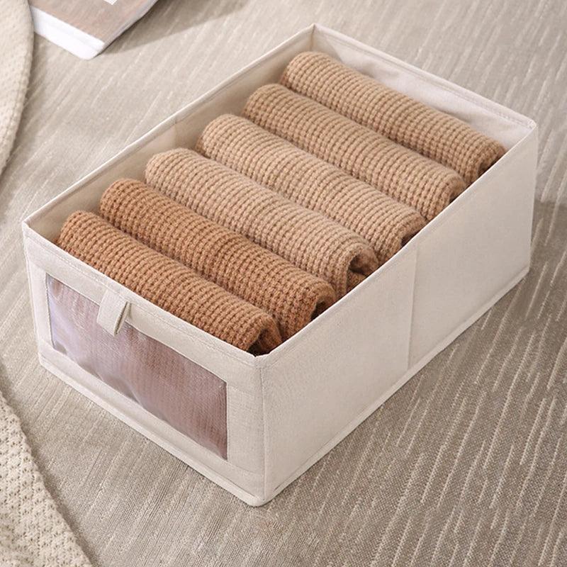 Visible Wardrobe Storage Organizers For Clothes T-Shirts Storage Artifact Jeans Underwear Pants Organizer Box For Cabinet Drawer