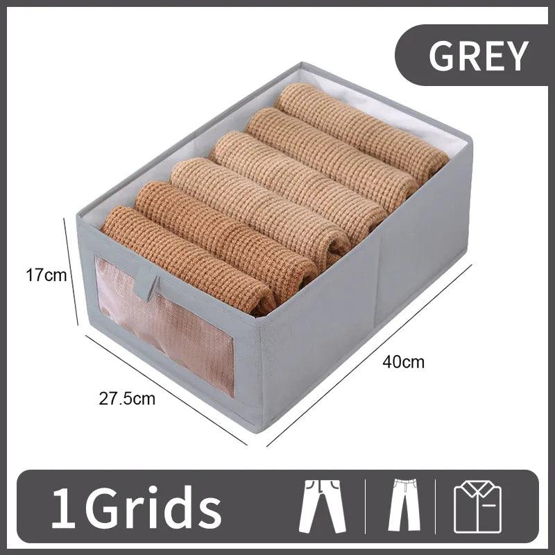 Visible Wardrobe Storage Organizers For Clothes T-Shirts Storage Artifact Jeans Underwear Pants Organizer Box For Cabinet Drawer