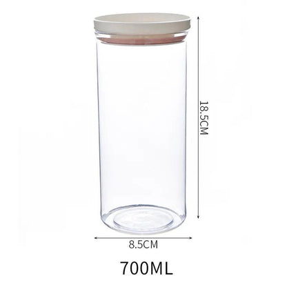 WBBOOMING 2 Different Color Sealed Ring Bottles Kitchen Storage Box Transparent Food Canister Keep Fresh New Clear Container