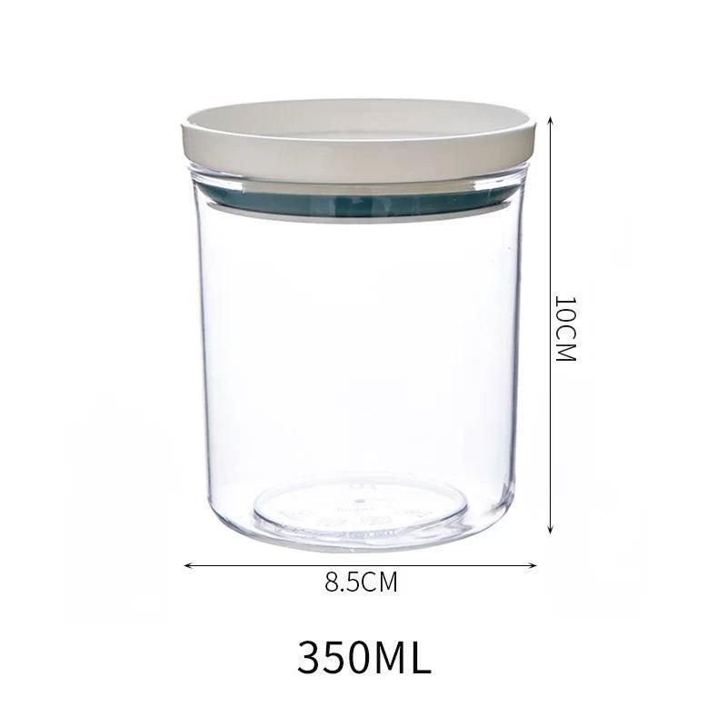 WBBOOMING 2 Different Color Sealed Ring Bottles Kitchen Storage Box Transparent Food Canister Keep Fresh New Clear Container