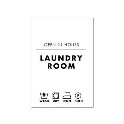 Wash Day Poster Fashion Dry Cleaner Magazine Canvas Painting Art Print Black White Photography Wall Picture Laundry Room Decor