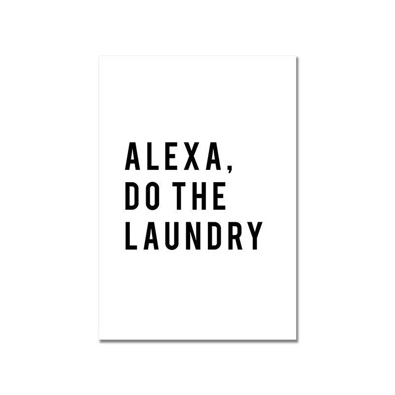 Wash Day Poster Fashion Dry Cleaner Magazine Canvas Painting Art Print Black White Photography Wall Picture Laundry Room Decor