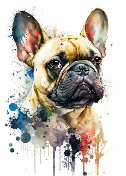 Watercolor Wildlife Canva Oil Painting Print Poster Abstract Sloth Octopus Flamingo Bird French Bulldog Dog Poster Home Wall Art