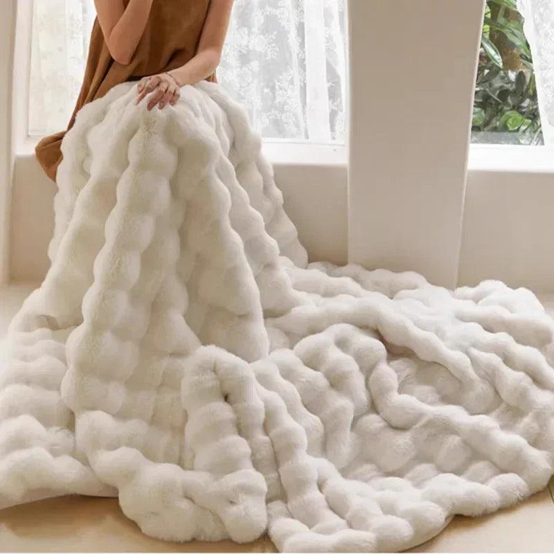 Winter Blanket Autumn Luxury Imitation Fur Plush Super Soft Warm Blankets Bed Sofa Cover Fluffy Throw Blanket Bedroom Couch