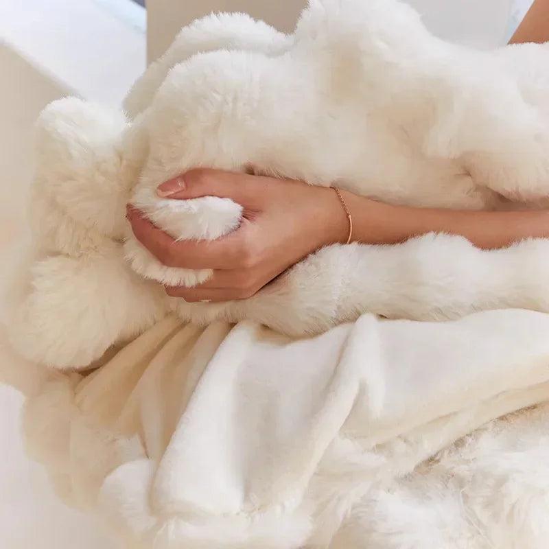 Winter Blanket Autumn Luxury Imitation Fur Plush Super Soft Warm Blankets Bed Sofa Cover Fluffy Throw Blanket Bedroom Couch