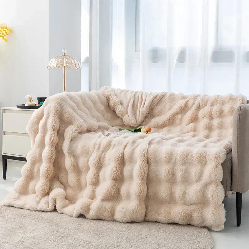 Winter Blanket Autumn Luxury Imitation Fur Plush Super Soft Warm Blankets Bed Sofa Cover Fluffy Throw Blanket Bedroom Couch