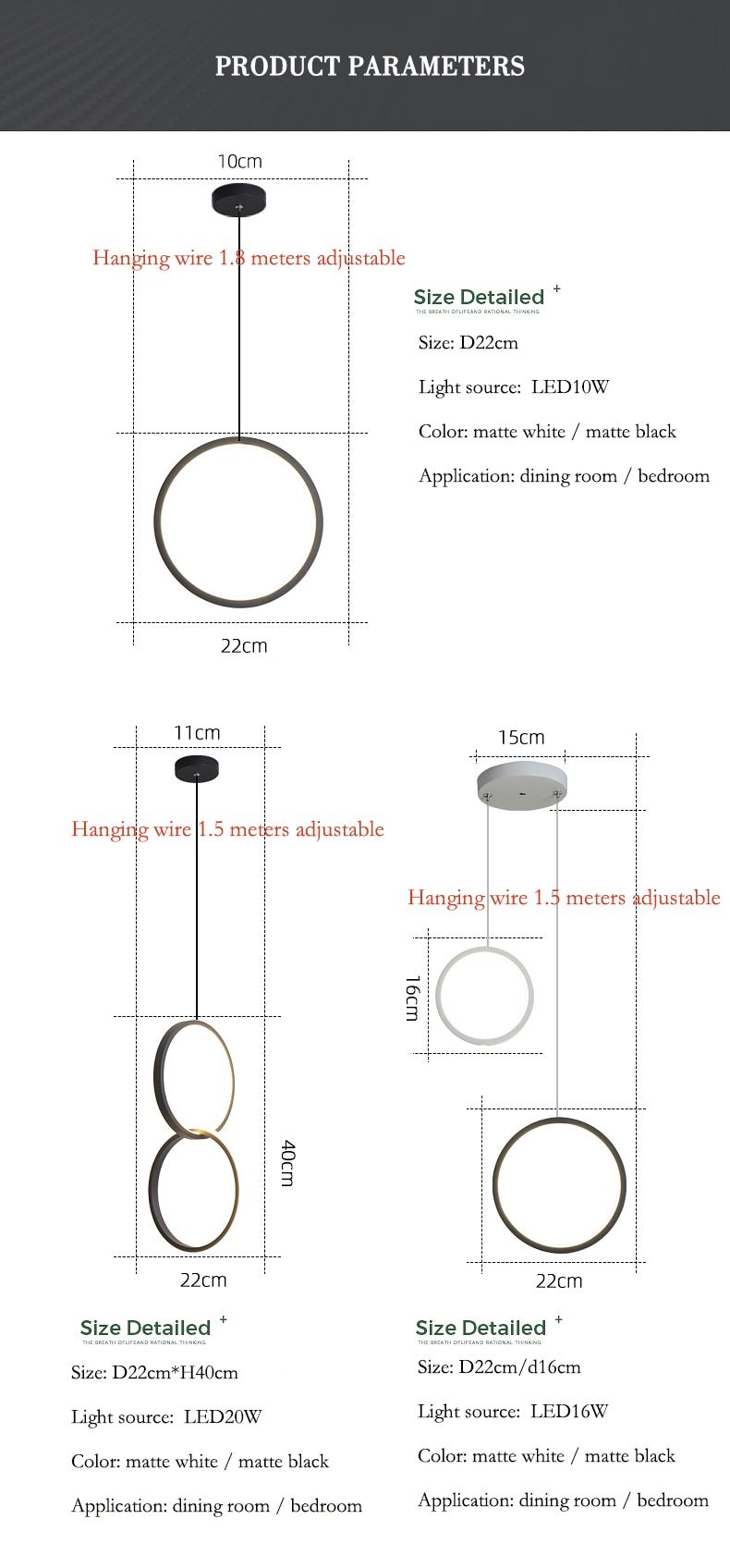 ضوء معلق LED دائري