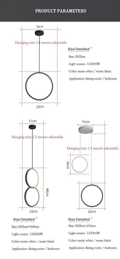 ضوء معلق LED دائري