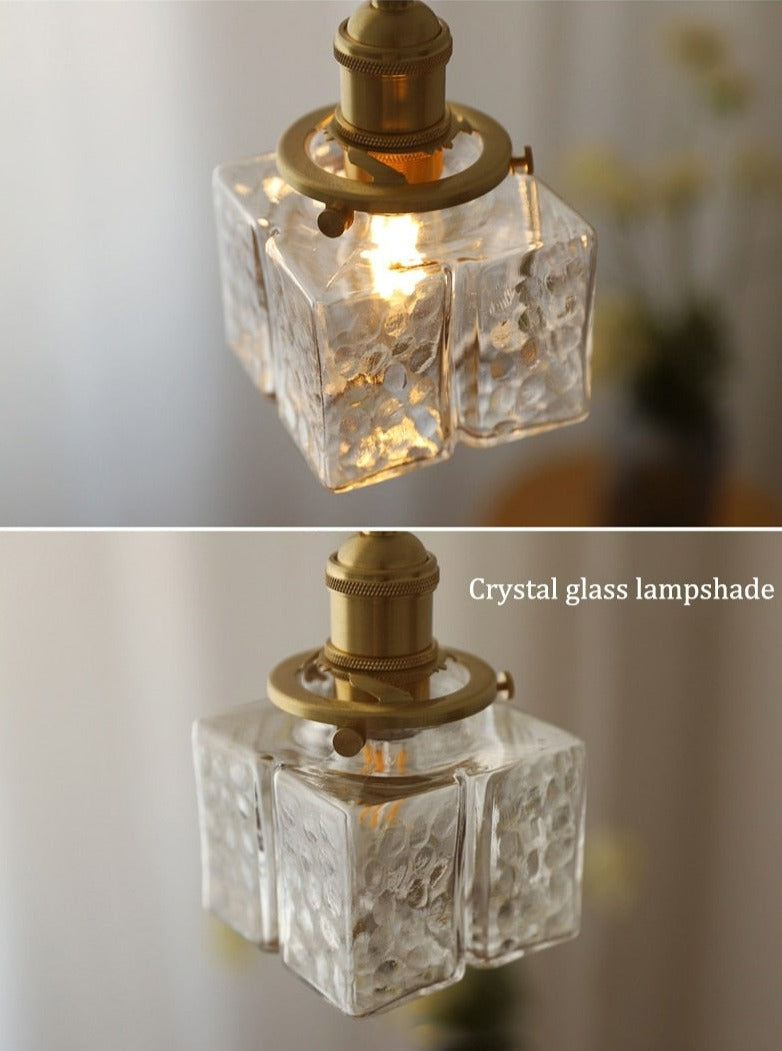 Antique Amber Glow Glass Pendant Light