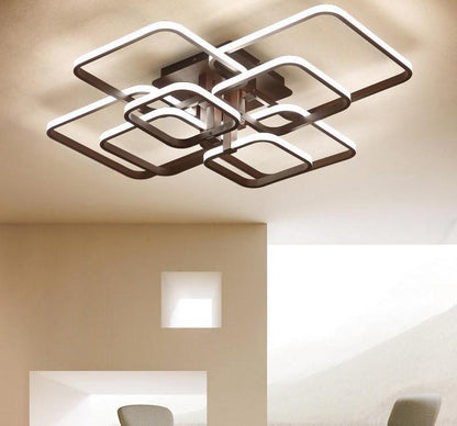 White Square Modern LED Chandelier