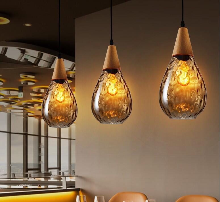 Smoke Drop Glass Pendant Lamp